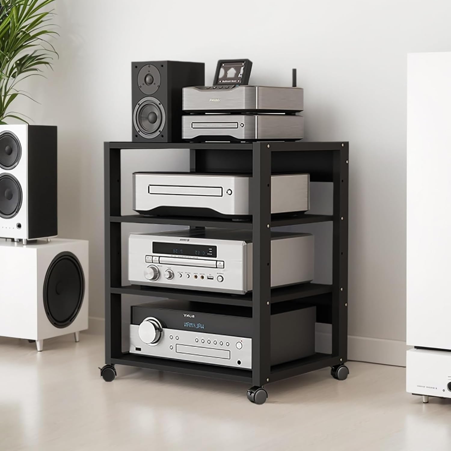 XingLi 3/4/5-Tier AV Media Stand/Video Component Cabinet Open Storage AV Cabinet