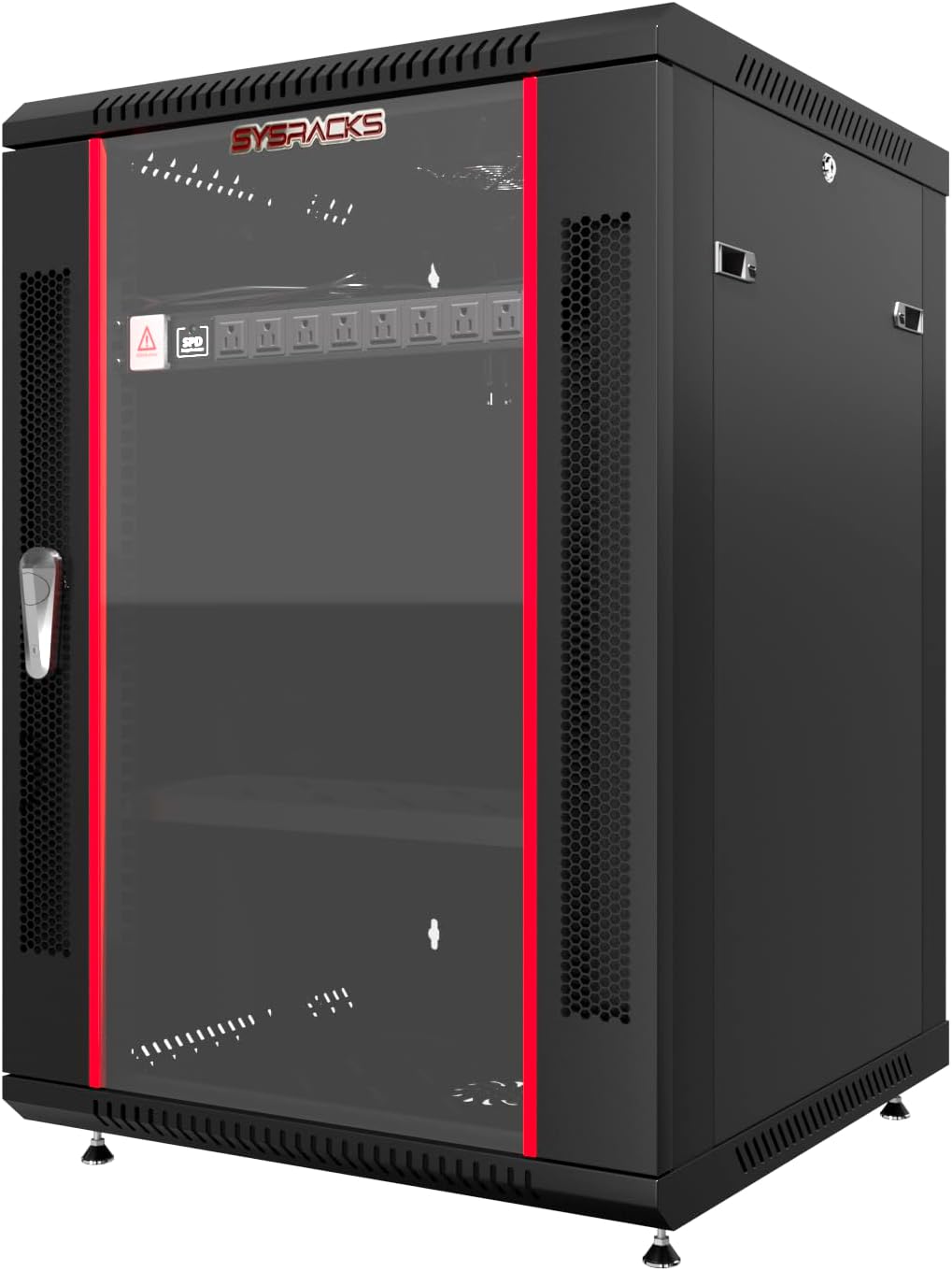 Sysracks 12U Networking Cabinet 18-inch Depth Server Rack Locking Network Enclosure with Fan