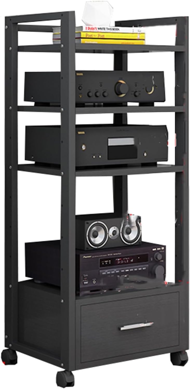 WUHUQN 4/5- Tier AV Media Stand with Drawer
