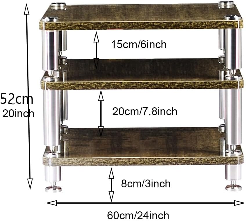 BIUBPW Solid Wood Media Compontent Stand Audio Stereo Rack