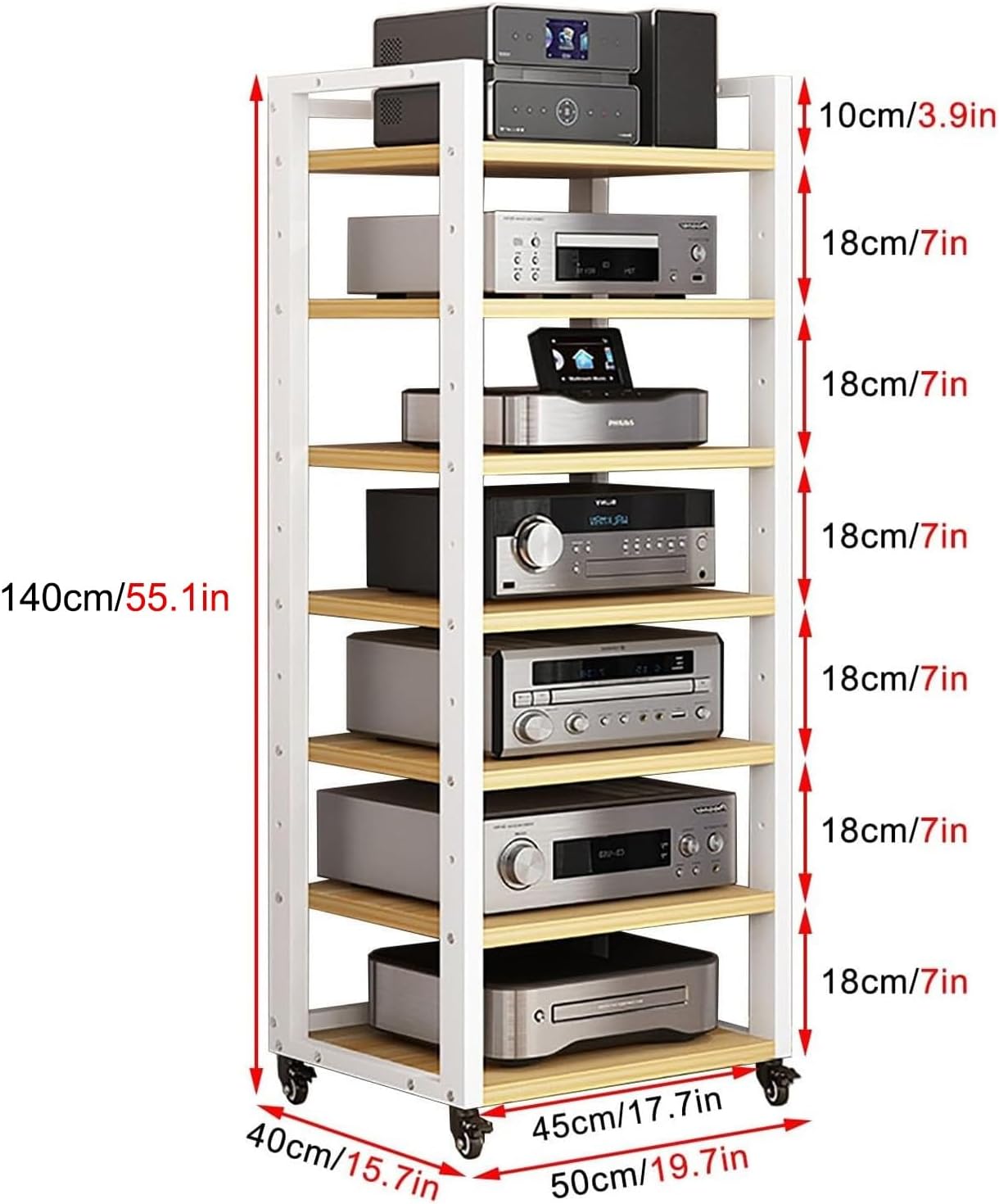 ISOFORMA 7-Tier Heavy Duty Audio Rack