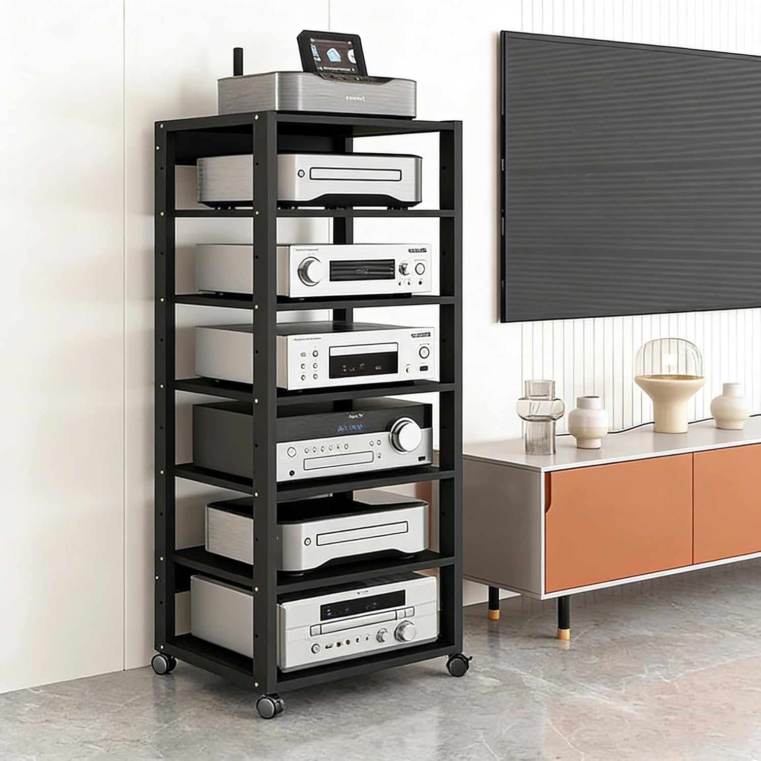 saun 7-Tier Audio Rack Tower