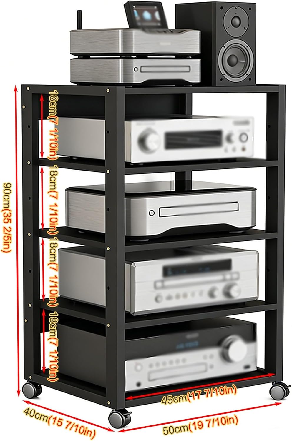 YLLFFLL 4 5 Shelf Media Rack or Stands for Small Spaces