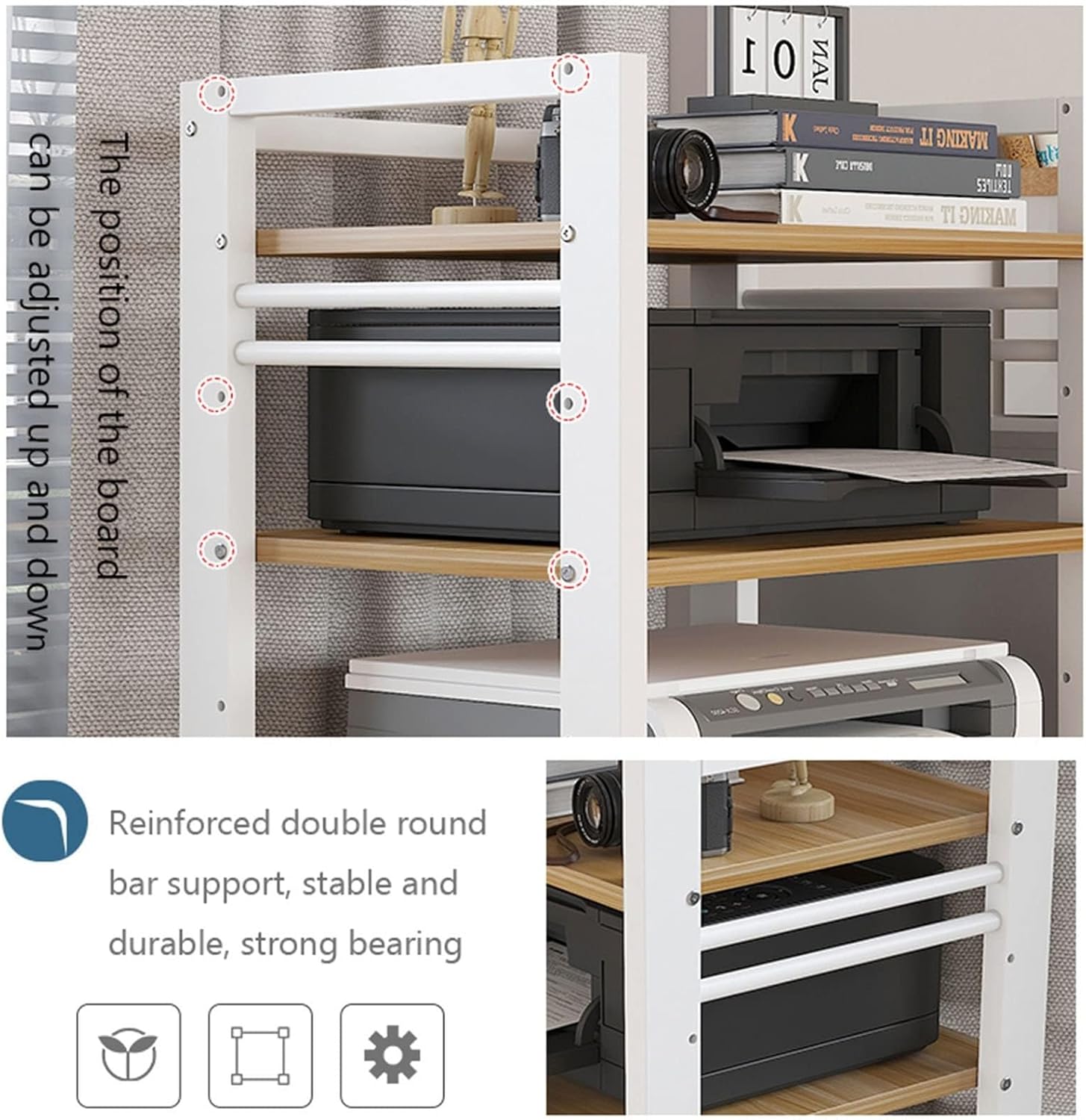 4-Tier AV Media Stand with Wheels