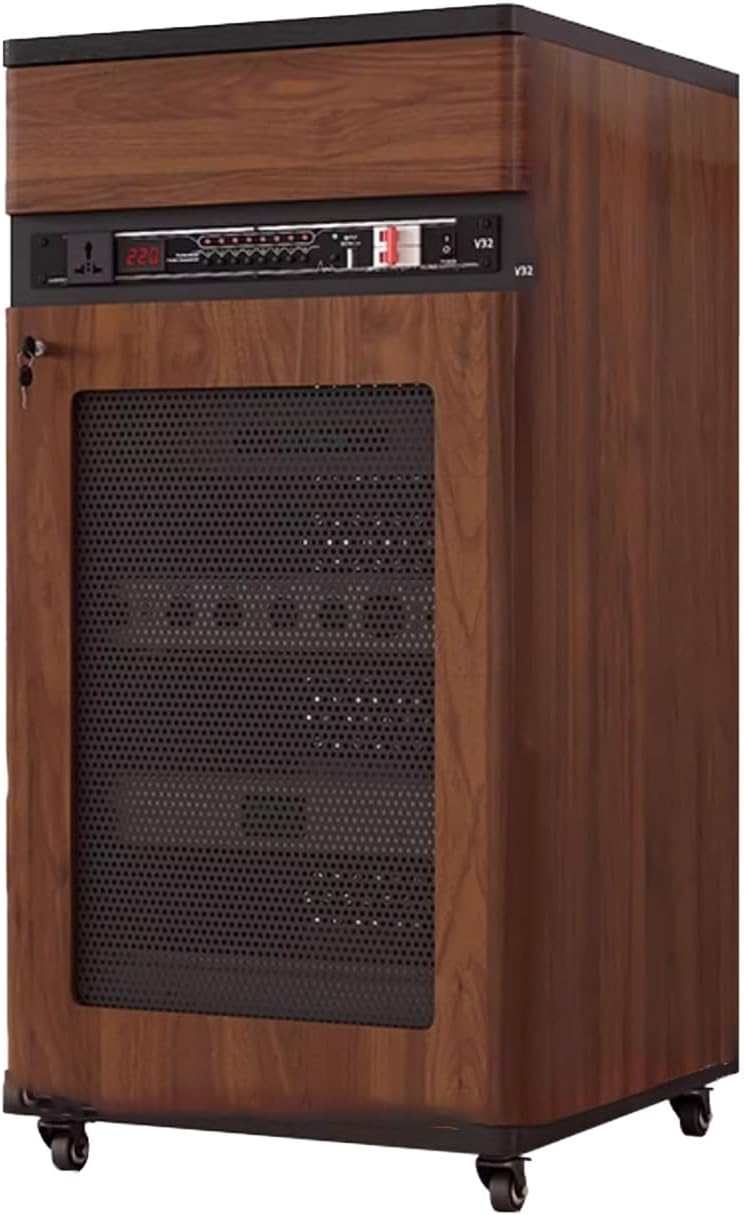 LYXWGRZD Audio Rack Media Stand with Height Adjustable Wooden Shelf