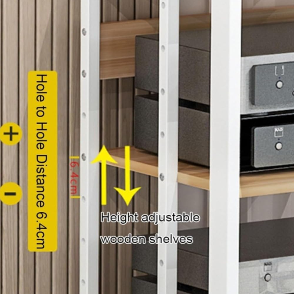 NILZA Stereo Cabinet CD DVD Players Rack 3/4/5-Tier Media Stand Audio/Video/Media Storage Cabinet Corner Shelf With Adjustable Shelf