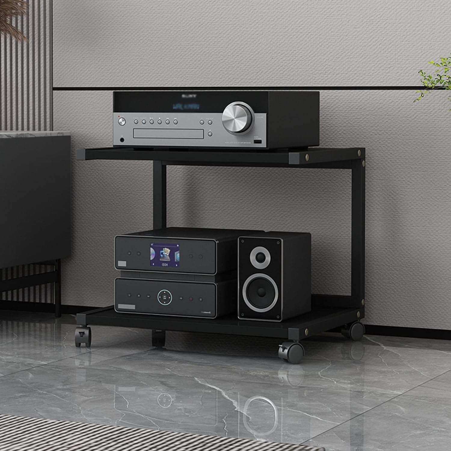 AErosx Audio-Video Media Stand with Wheel