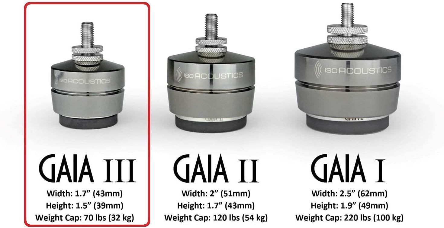 IsoAcoustics Gaia Series Isolation Feet for Speakers & Subwoofers (Gaia III