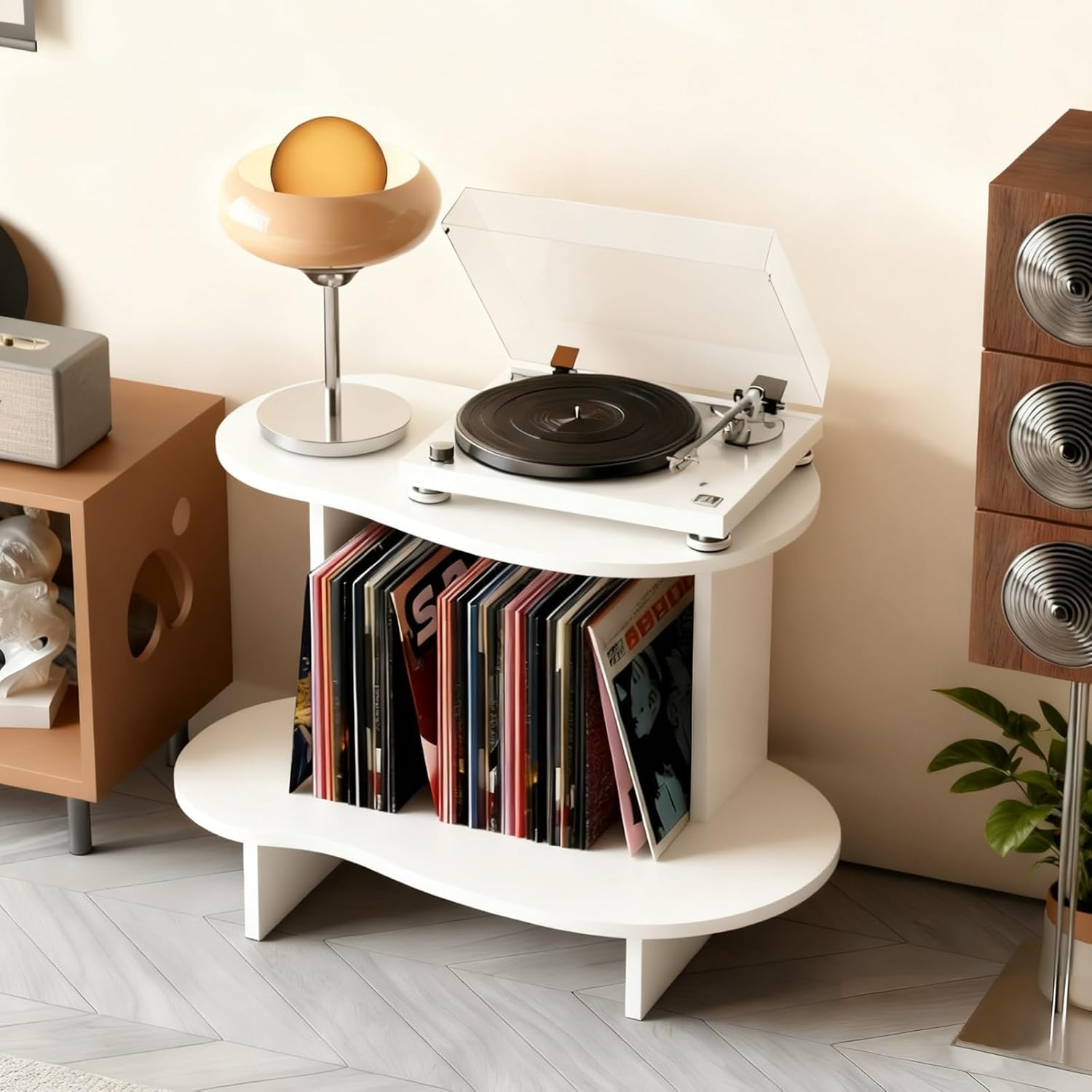 MAAOBR record player stand with storage