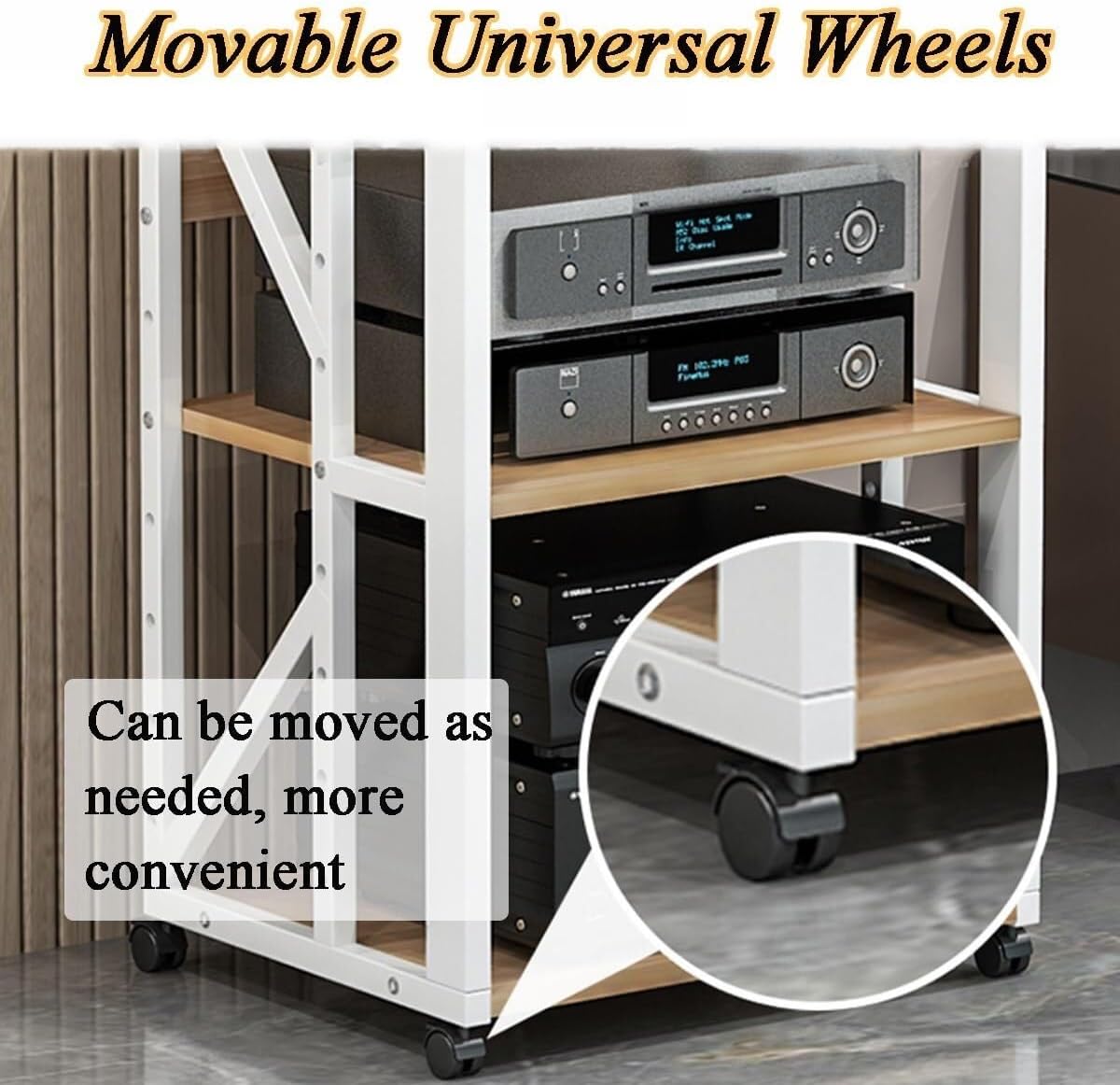 HUANGYANGZ Modern AV Media Stand with 360 Wheels