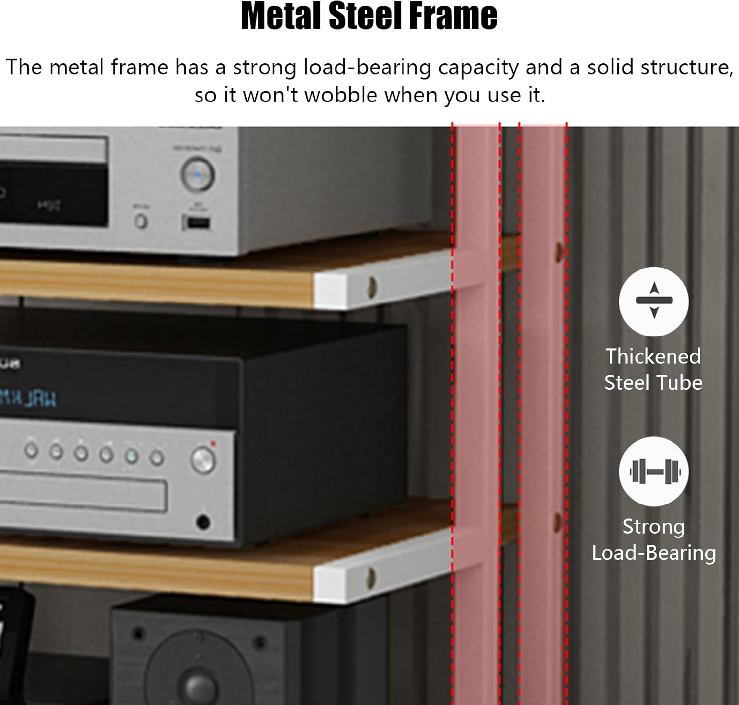 ZOCWJK Av Media Stand 3 4 Tier White