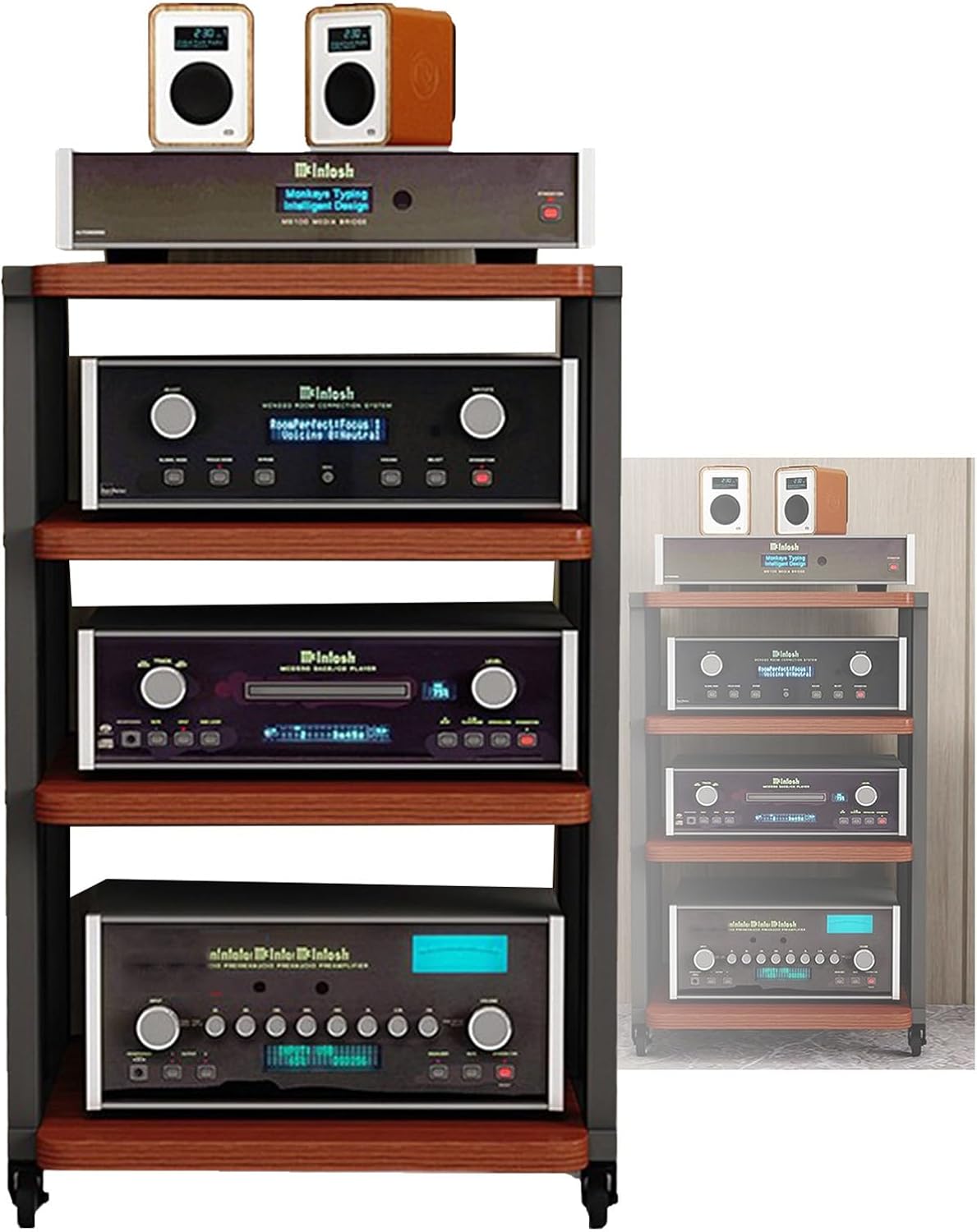 YLQFGUVWK 4-Tier AV Media Stand Corner Stand Stereo Audio Rack Tower Perfectly Fits DVD Player for Home/Office (Color : Style 2