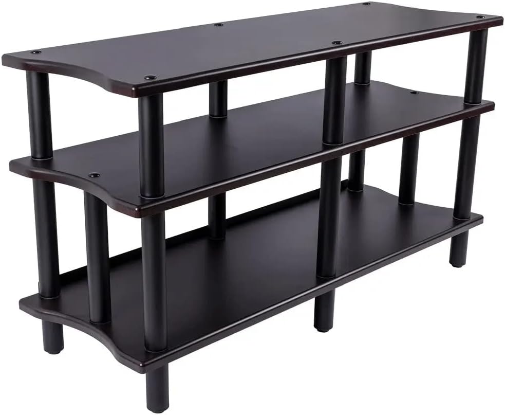 Monolith Heavy Duty Double-Wide 3-Tier AV Stand - 300 Lbs Weight Capacity Per Shelf