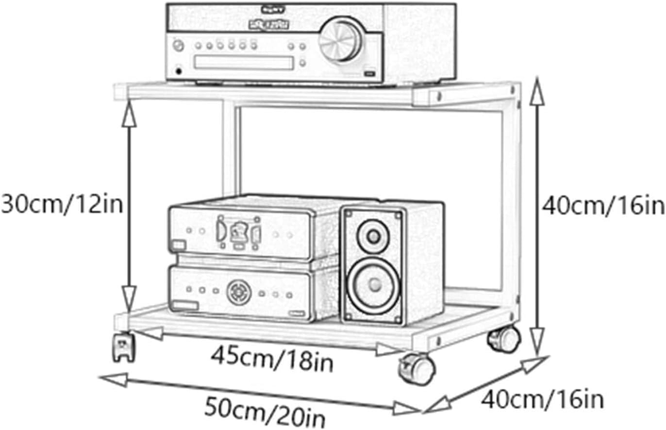 YLQFGUVWK 2-Tier AV Media Cabinet Stand Assembly Cabinet