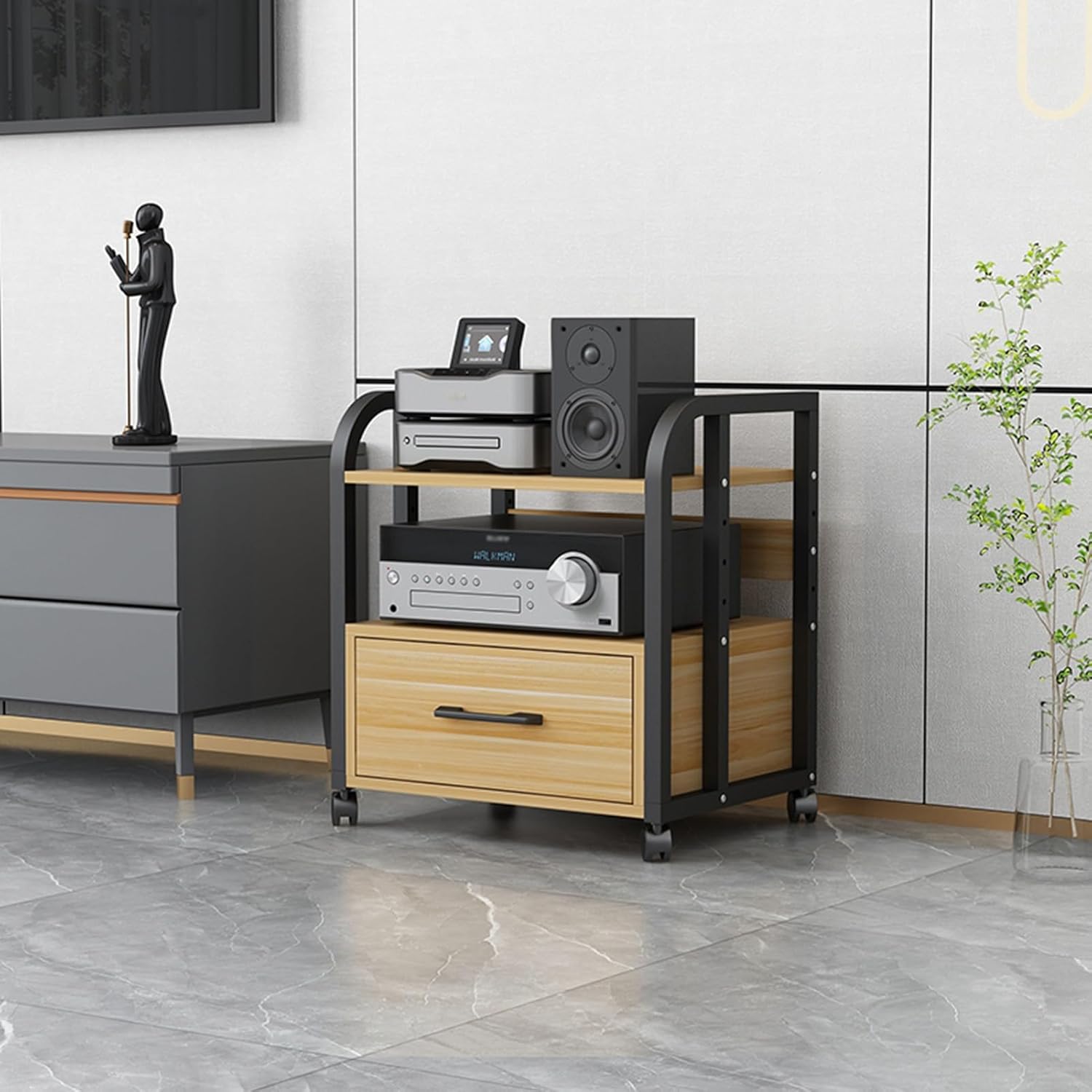 6 Colors/4 Sizes Audio Rack with Drawer Amplifier Stand