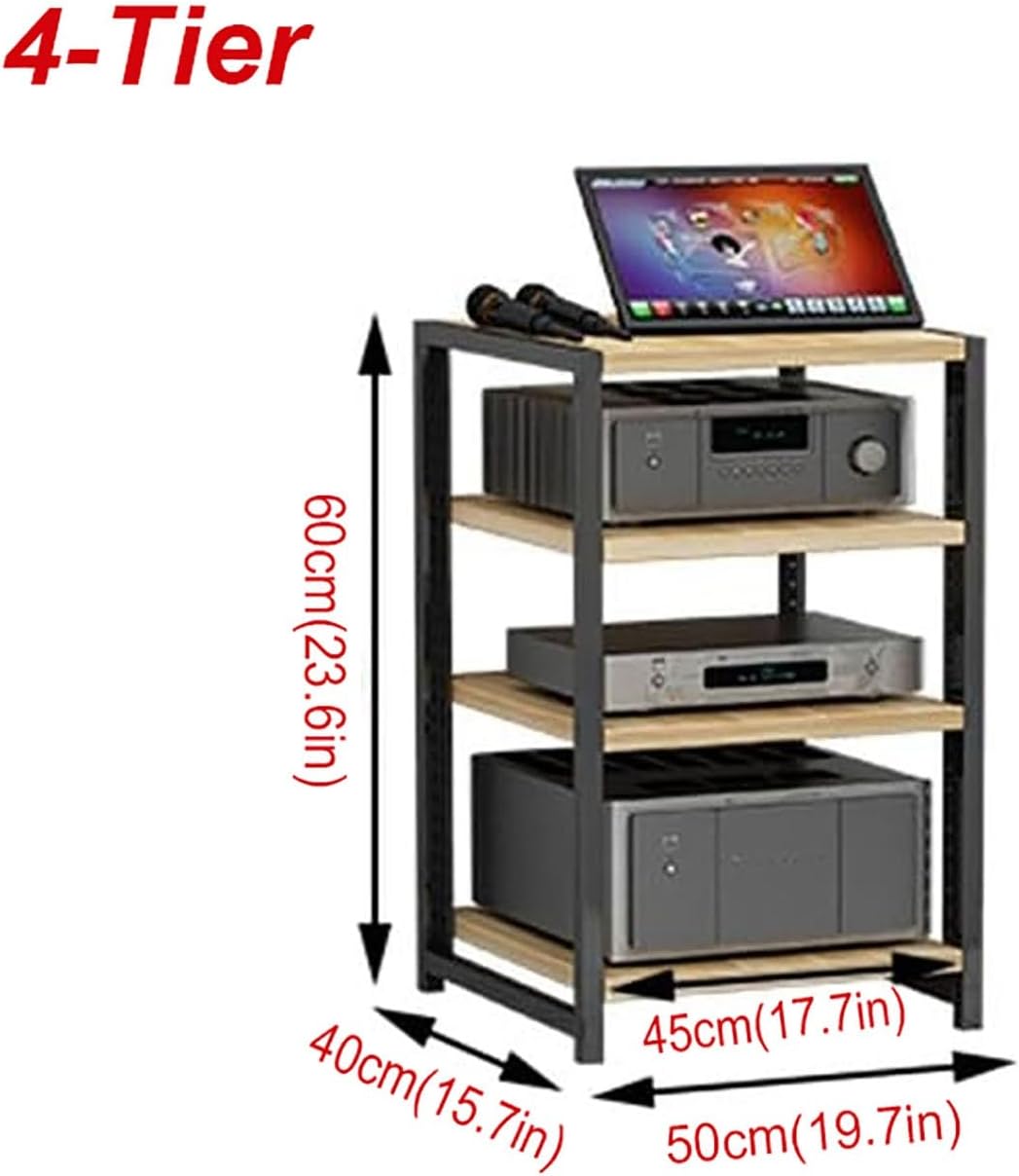 DONGYUE 3/4/5/6 Tier AV Media Stand Corner Wooden Corner Component Cabinet Stereo Audio Rack