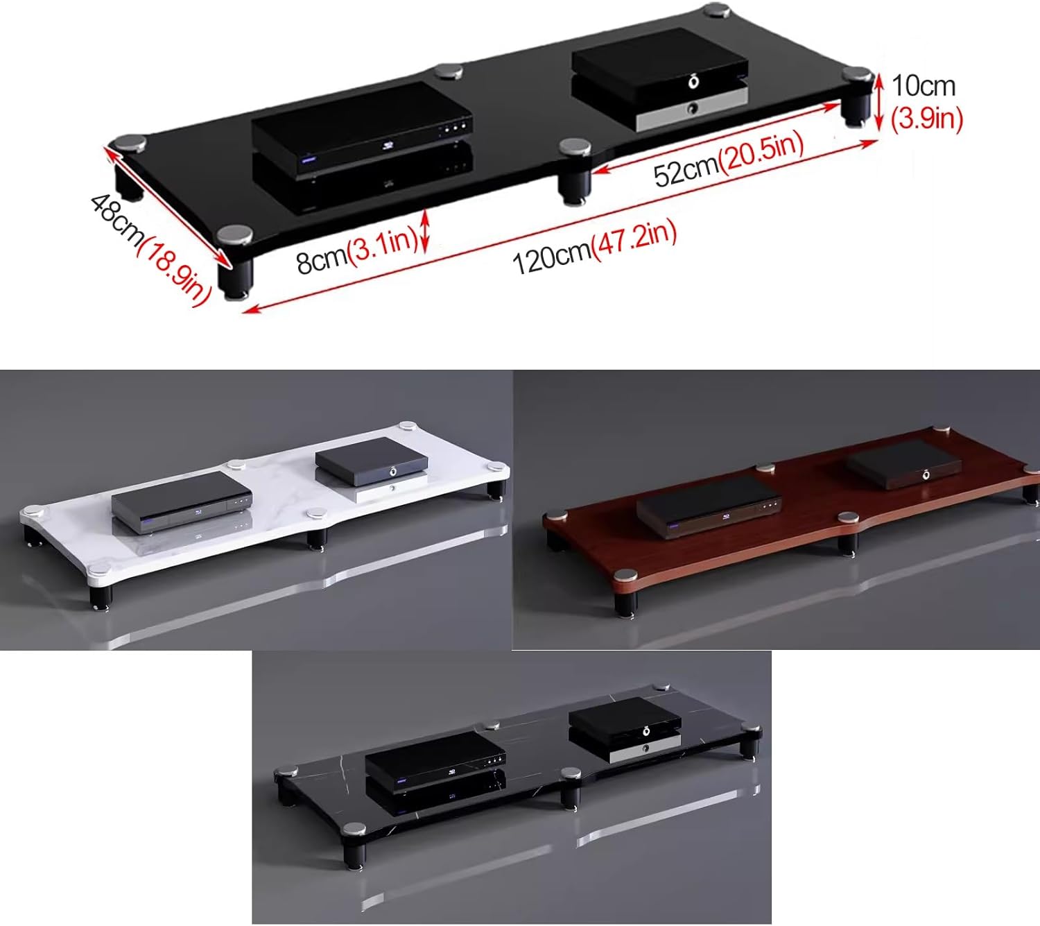 YLLFFLL Large Capacity Stereo System Cabinet Audio Equipment Rack Black