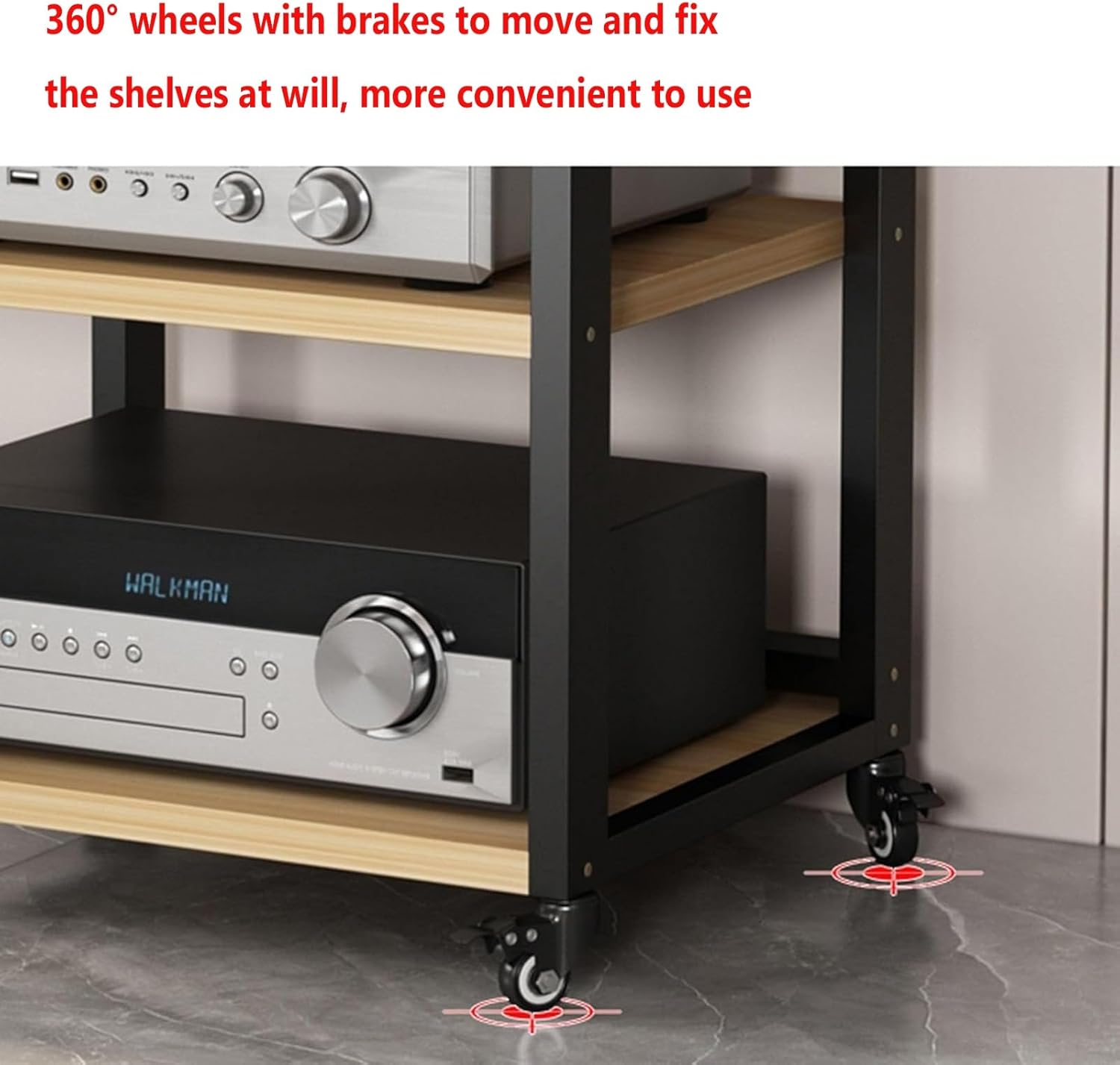 XingLi 2/3/4-Tier Movable Audio Video Components Cabinet