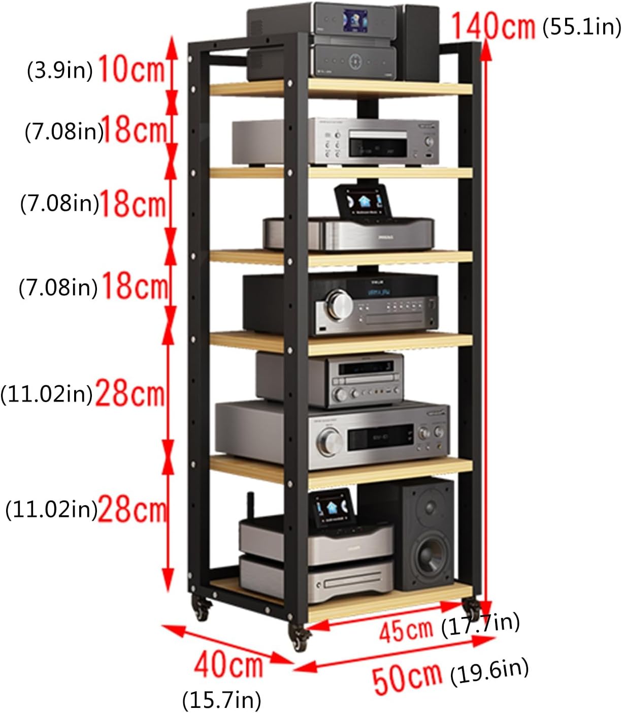 6-tier av media stand