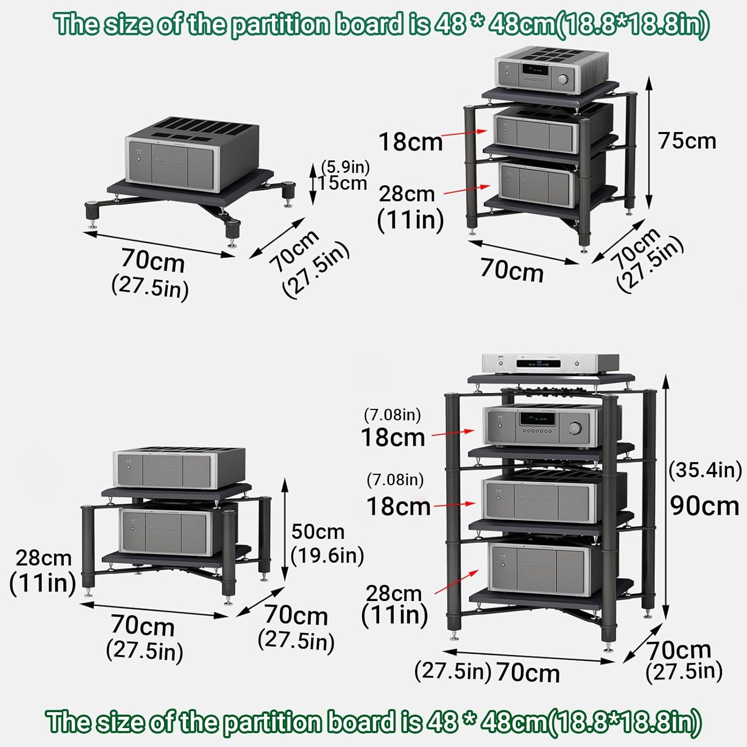 TUPAFJU 1/2/3/4-layer av Media Stand