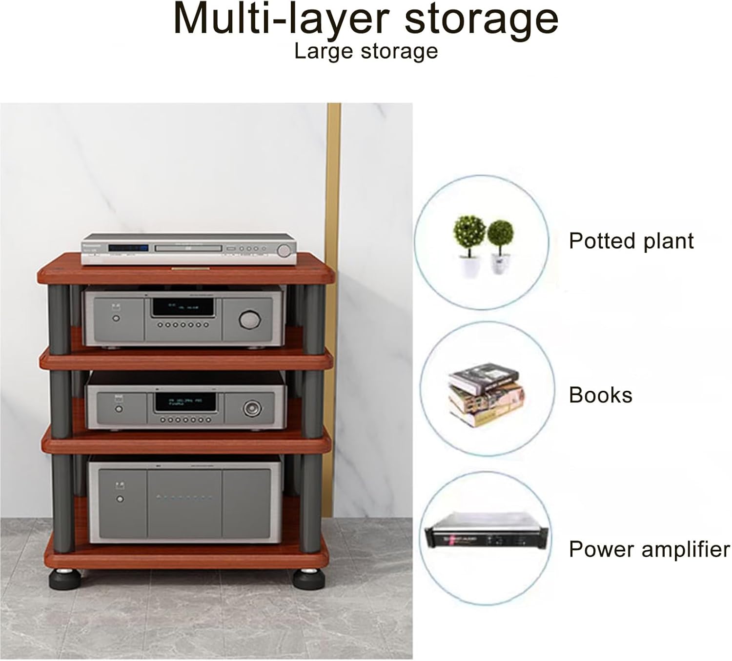 YQMHEZ 2/3/4 Tier Stereo Rack System Cabinet