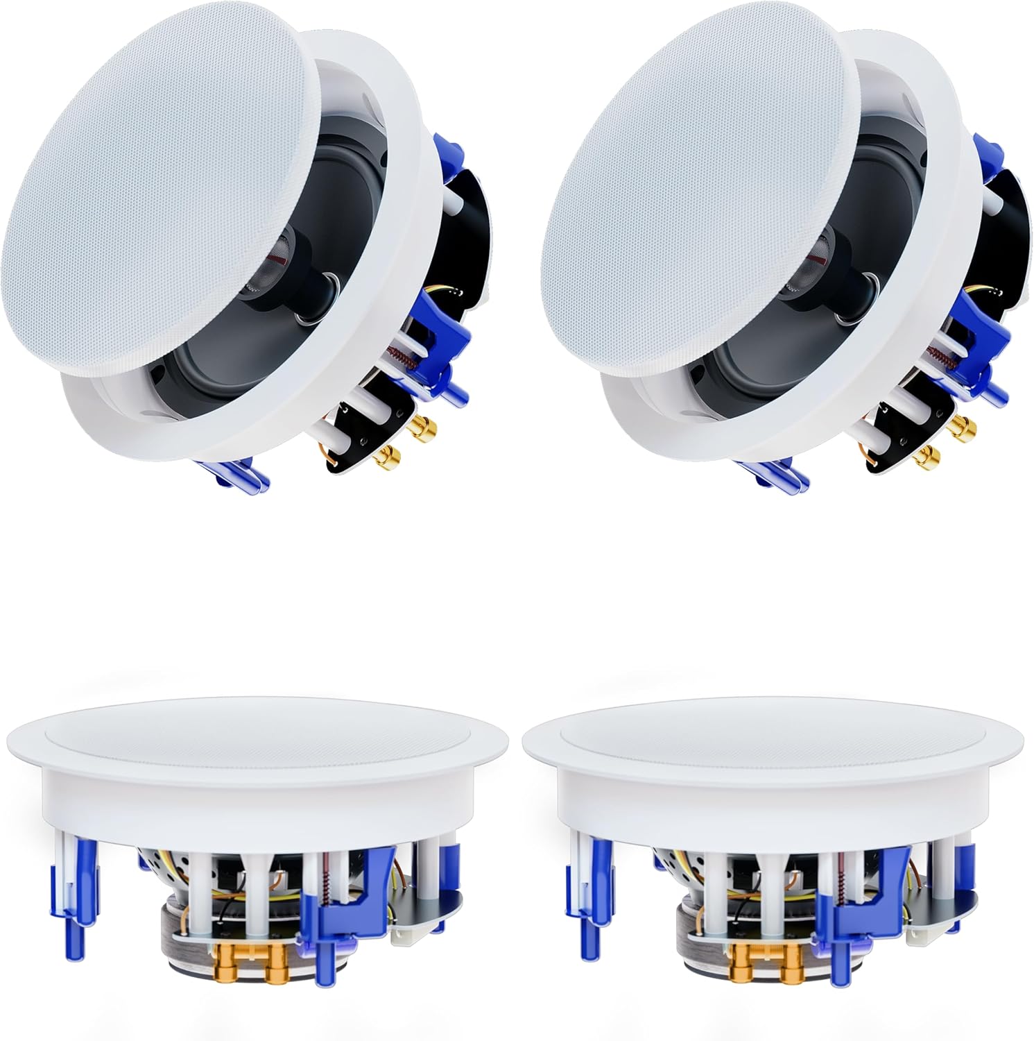 Herdio 6.5'' 640Watts 2-Way Bluetooth Ceiling Speakers Package Great for Home Theater System