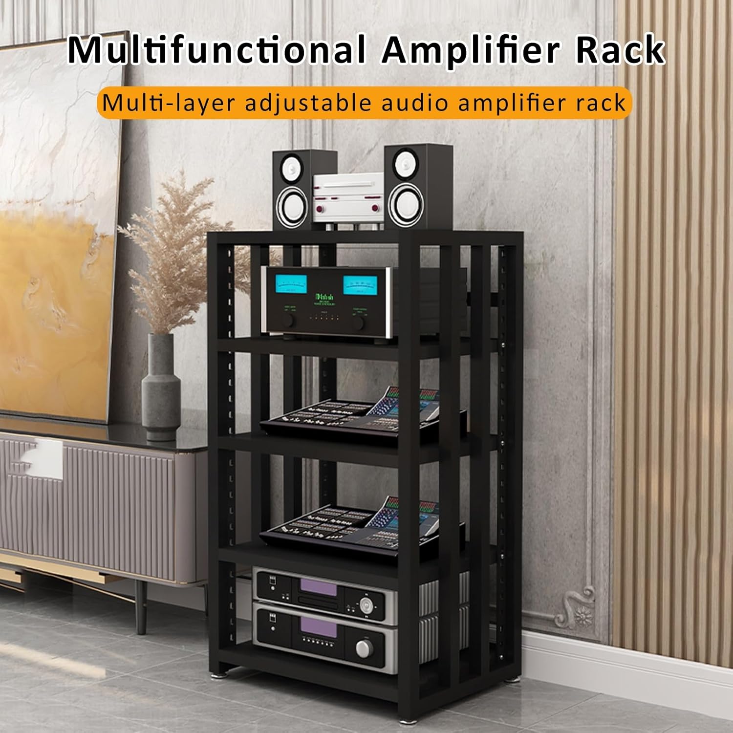 POWRZZZY 4-Tier AV Media Stand