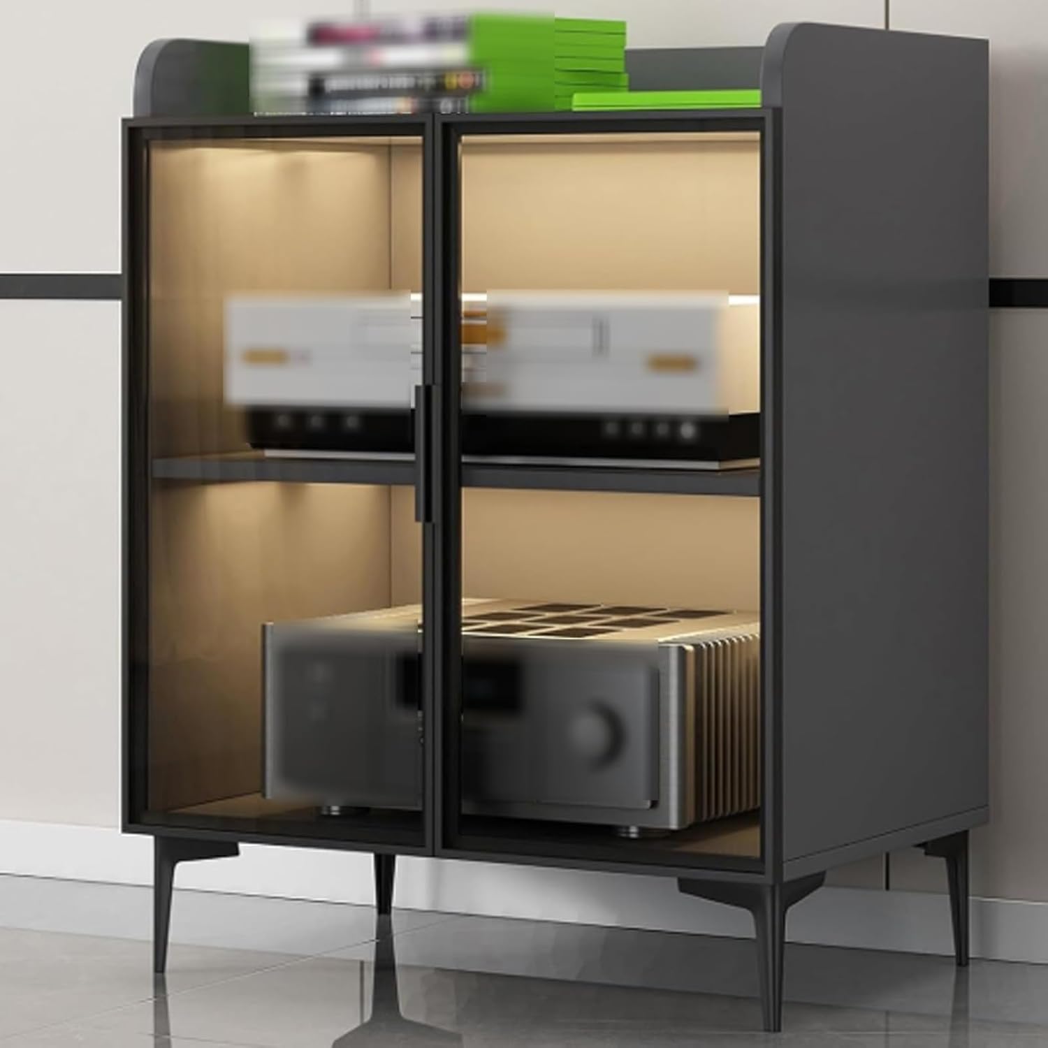 YUGXTH 2/3 Tier AV Cabinet Media Stand