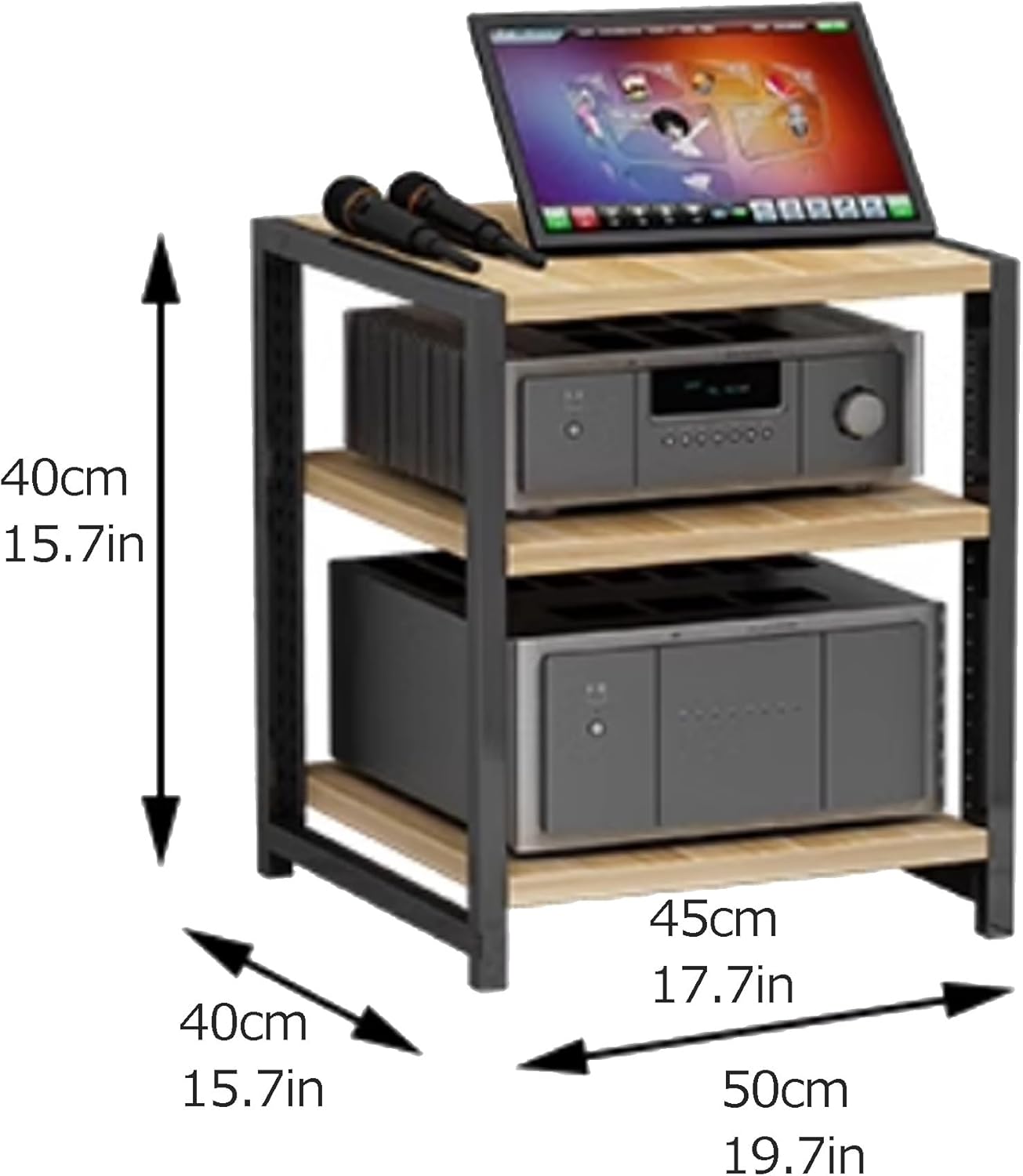 OVOGGPAN 3/4/5/6-Tier Open AV Media Cabinet Stand with Wheel Stereo Component Storage Cabinet Audio-video shelving for Living Room/Bedroom/Farmhouse Standing(White
