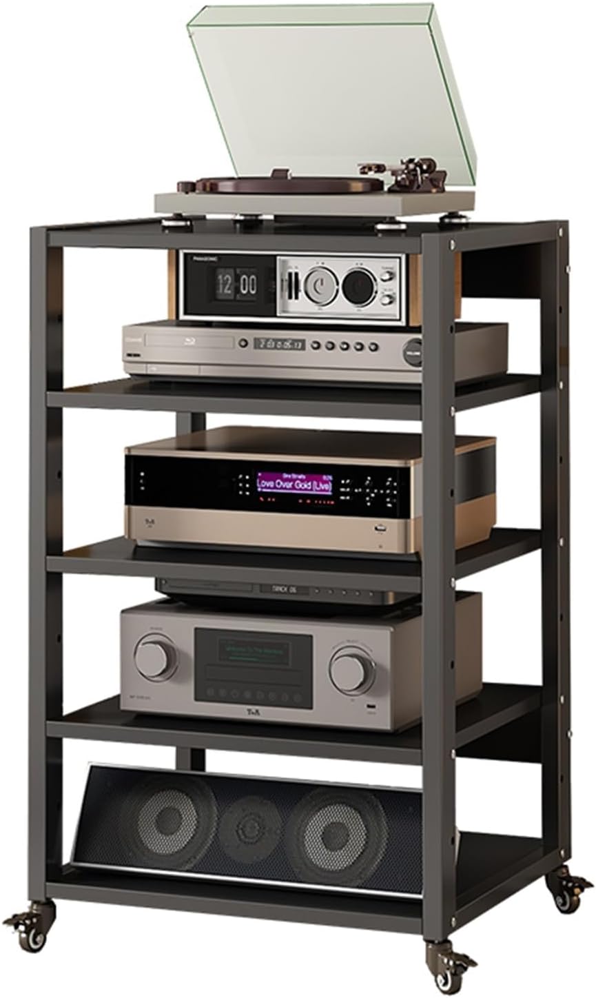 AErosx 5 Tier Open Entertainment Stereo Component Storage Rack