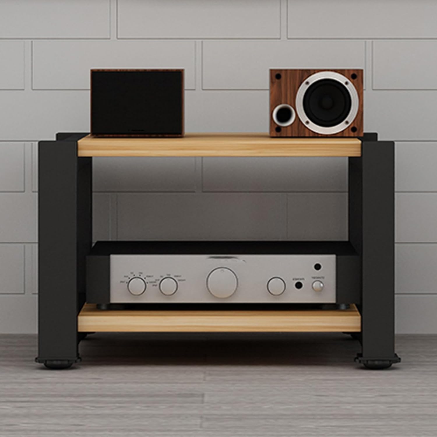 AV Media Stand Corner Shelf Media Console Stereo Racks and Stands with Storage Shelves