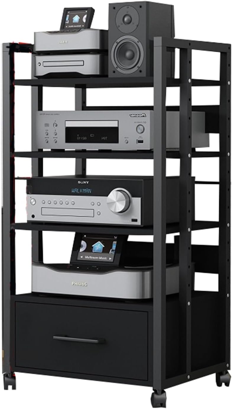 Movable 2/3/4 Shelves Media Stand Entertainment Center with Drawer