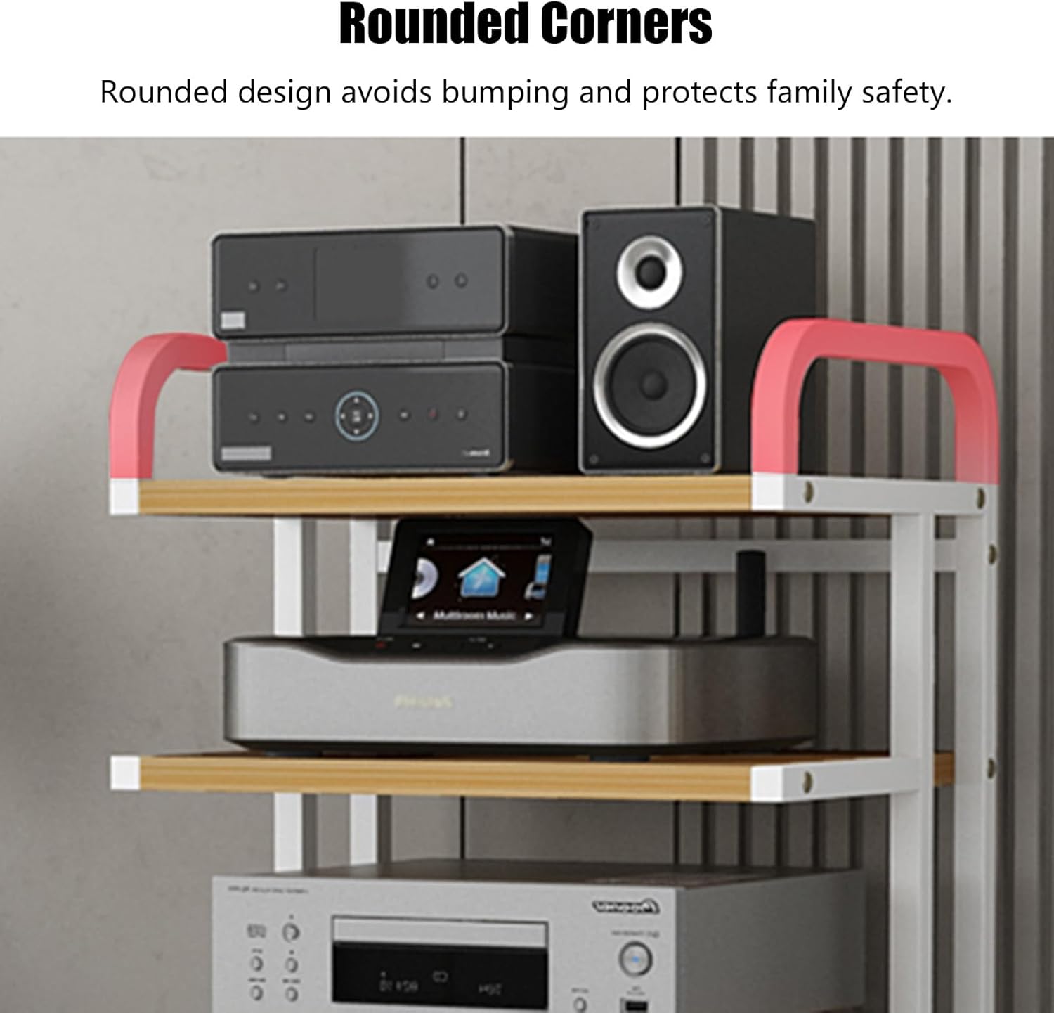 ZOCWJK Av Media Stand 3 4 Tier White