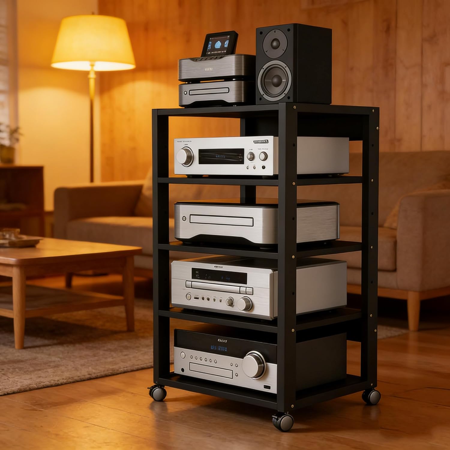 saun 5-Tier Audio Rack Tower