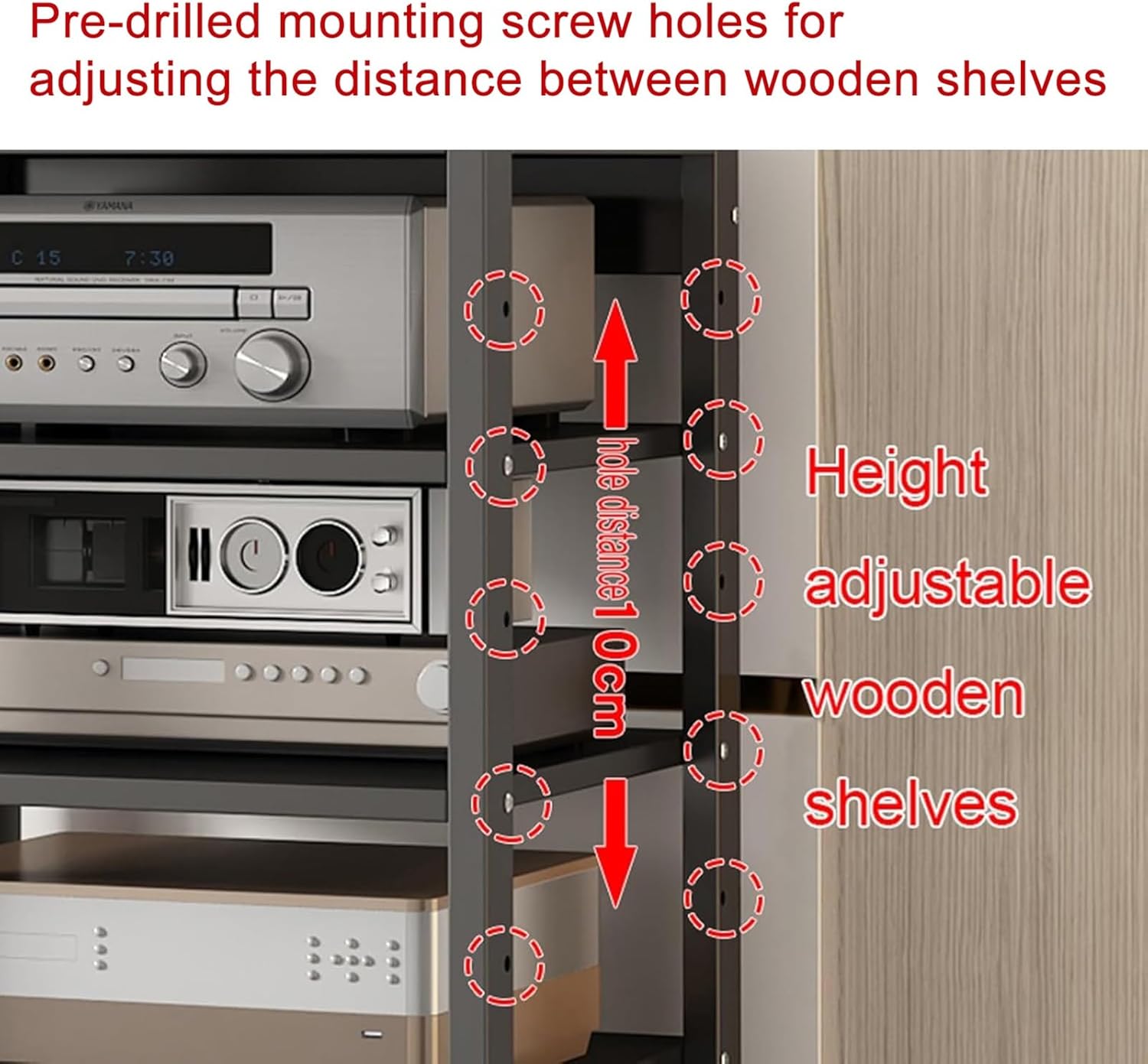 XingLi Multi-Tier Audio Rack with Drawer Amplifier Stand