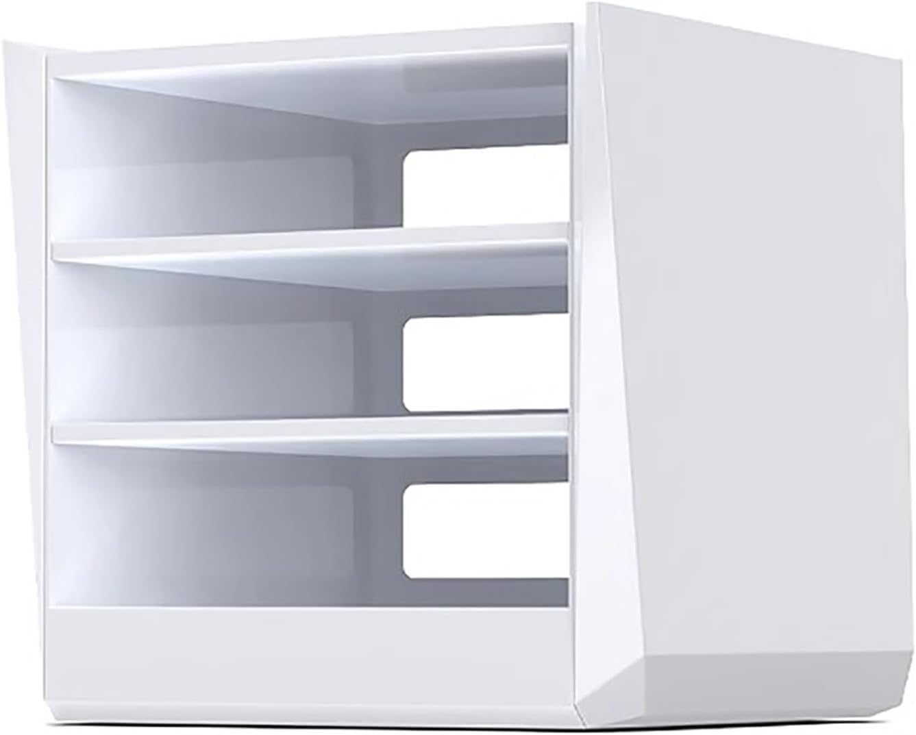 UYCVT Low Profile Audio-Video Shelving Unit - 3-Tier Media Storage Cabinet for Stereo DVD and Component Organization - Stylish & Space-Saving Entertainment Center Furniture-White-Small