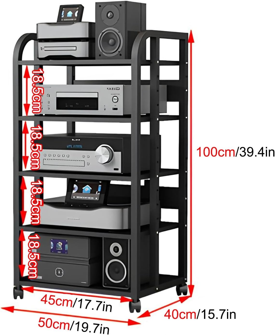 ZCSL 5-Tier Av Media Stand Corner Rack