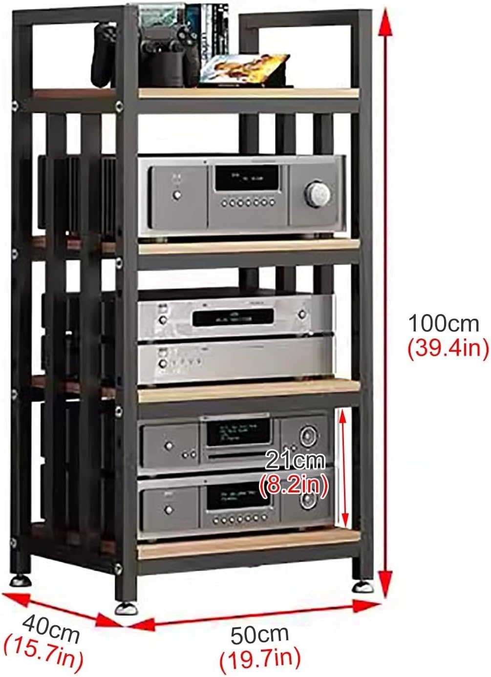 Modern Audio-Video Shelving 4 Shelf Unit Racks