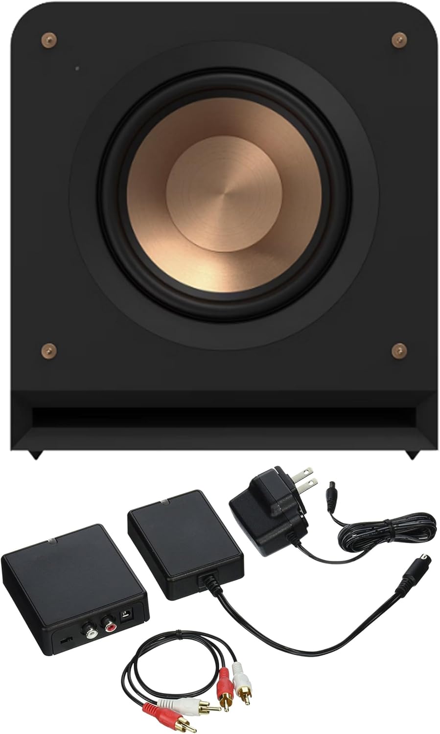 Klipsch RP-1000SW 600W Subwoofer with 10 Inch Cerametallic Driver with a Klipsch WA-2 Wireless Subwoofer Kit (2023)