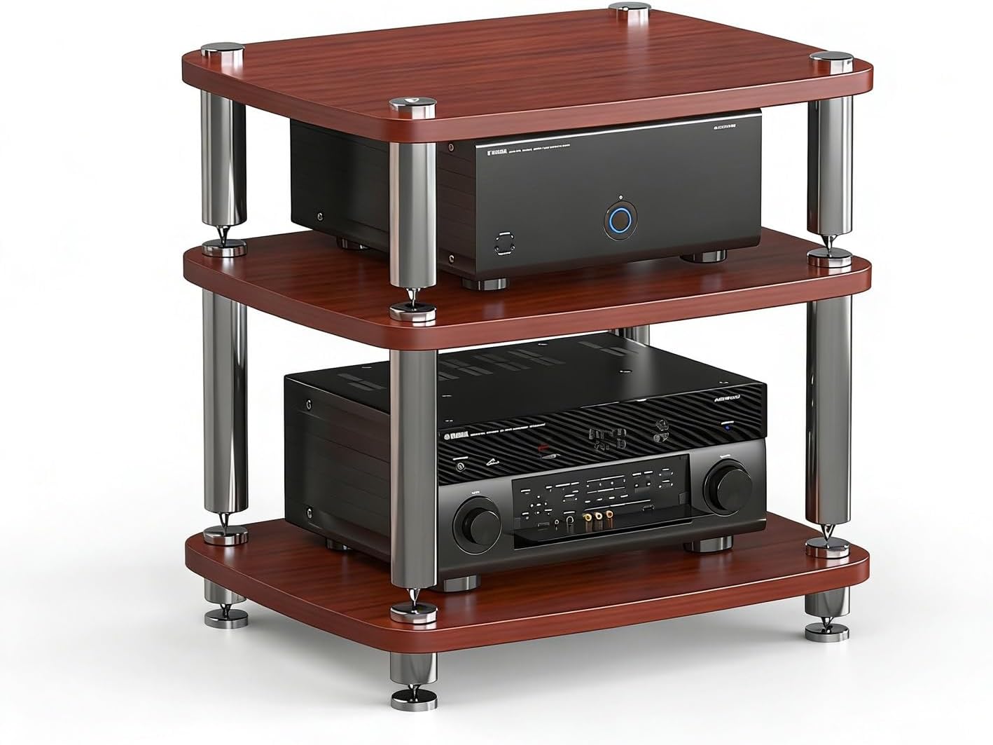 AV Media Stand with Spikes Stereo Cabinet