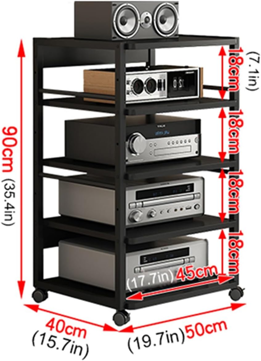 3/4/5-Tier AV Media Stand Corner Shelf Stereo Components Storage Cabinet