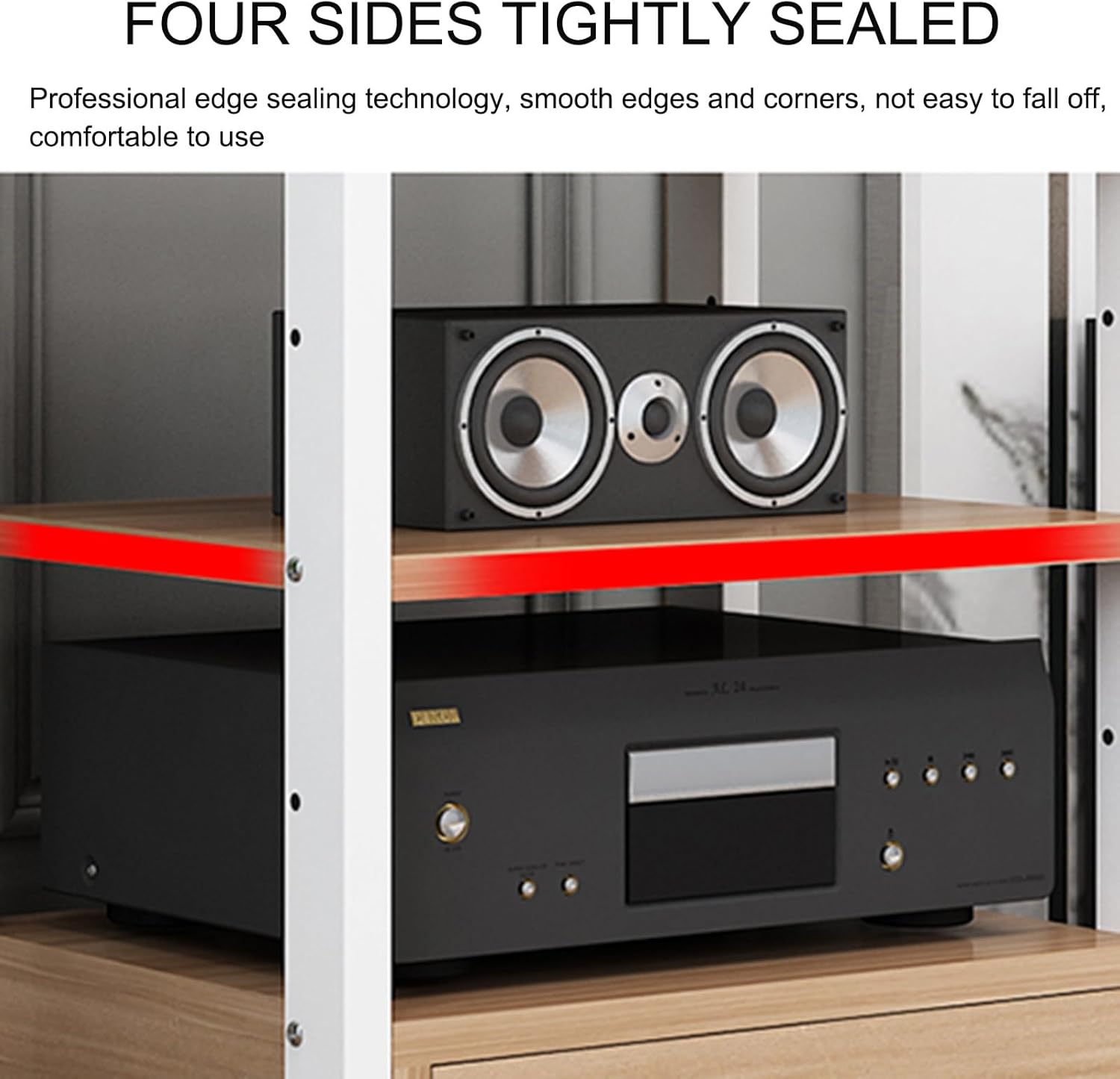 HXFAAFXH Modern Audio-Video Media Stand Movable Audio Stand Media Player Stand Home Stereo System Entertainment Components Cabinet for Gaming