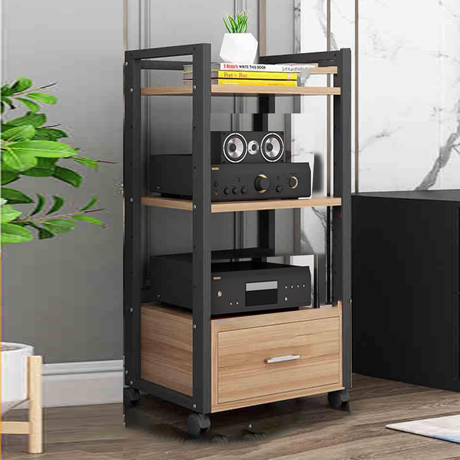 KUKIXKK with Wheels Audio-Video Media Stand Design