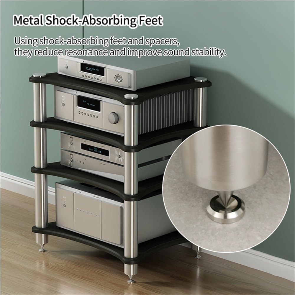 Qivzixamjr 4-Tier AV Media Stand