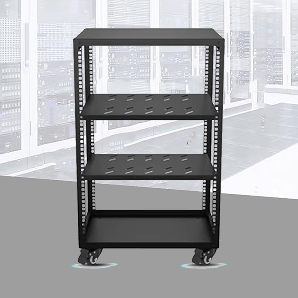TAJMDGW Movable HiFi Audio Rack Adjustable AV Media Stand