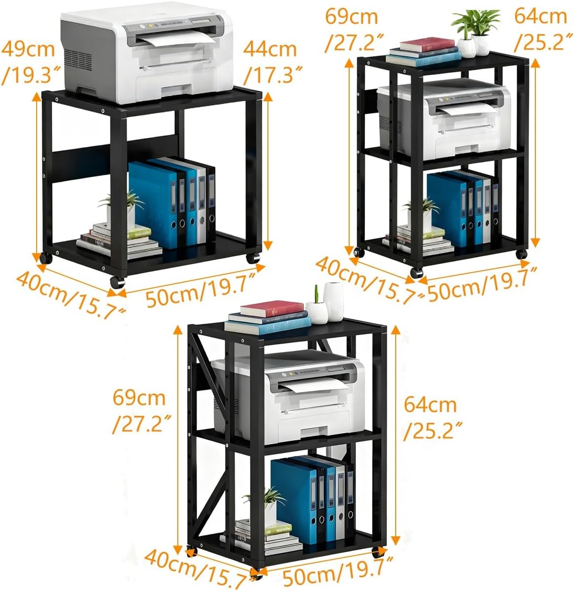 Kaverno 2/3 Tier AV Media Stand with Solid Wood