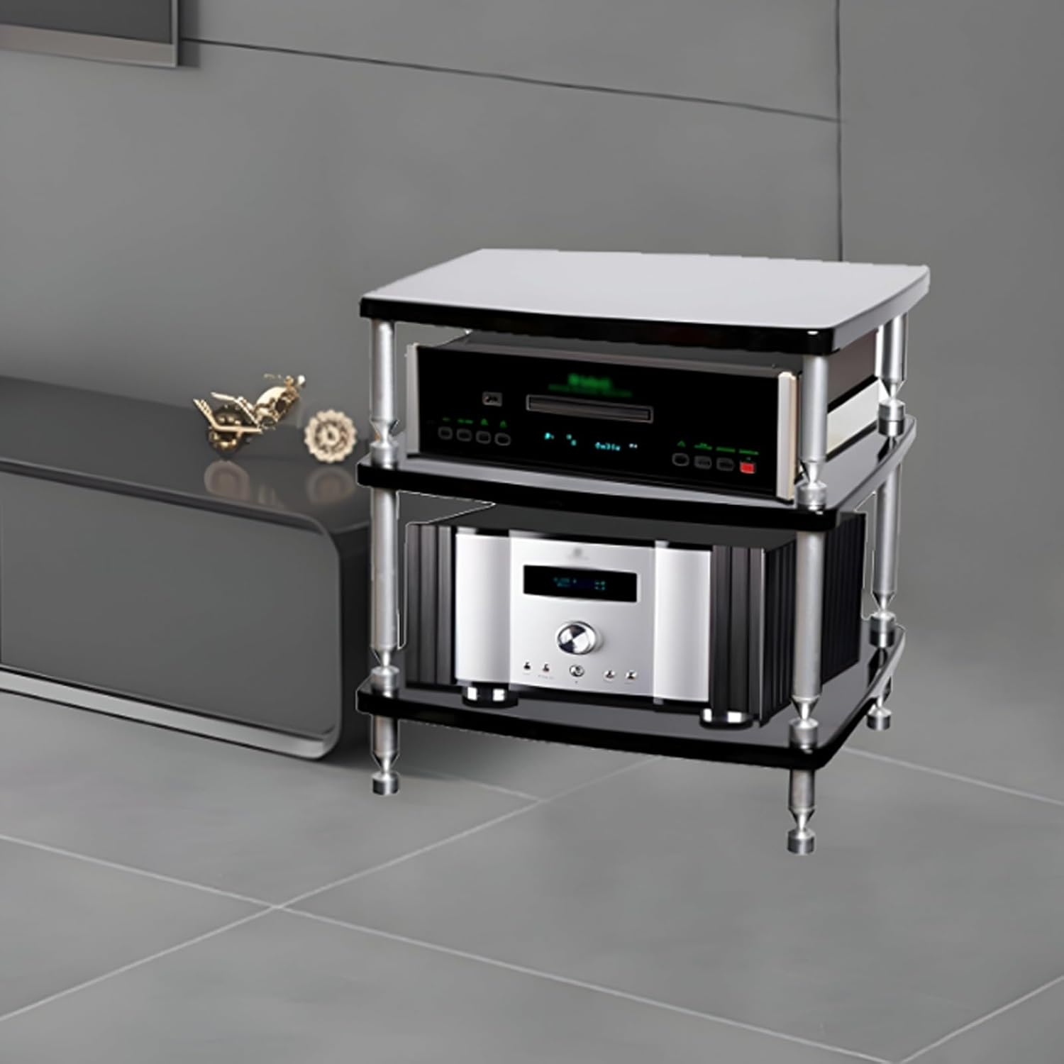 SRNSAEB Heavy Duty Stereo Rack System for Home/Bedroom/Office