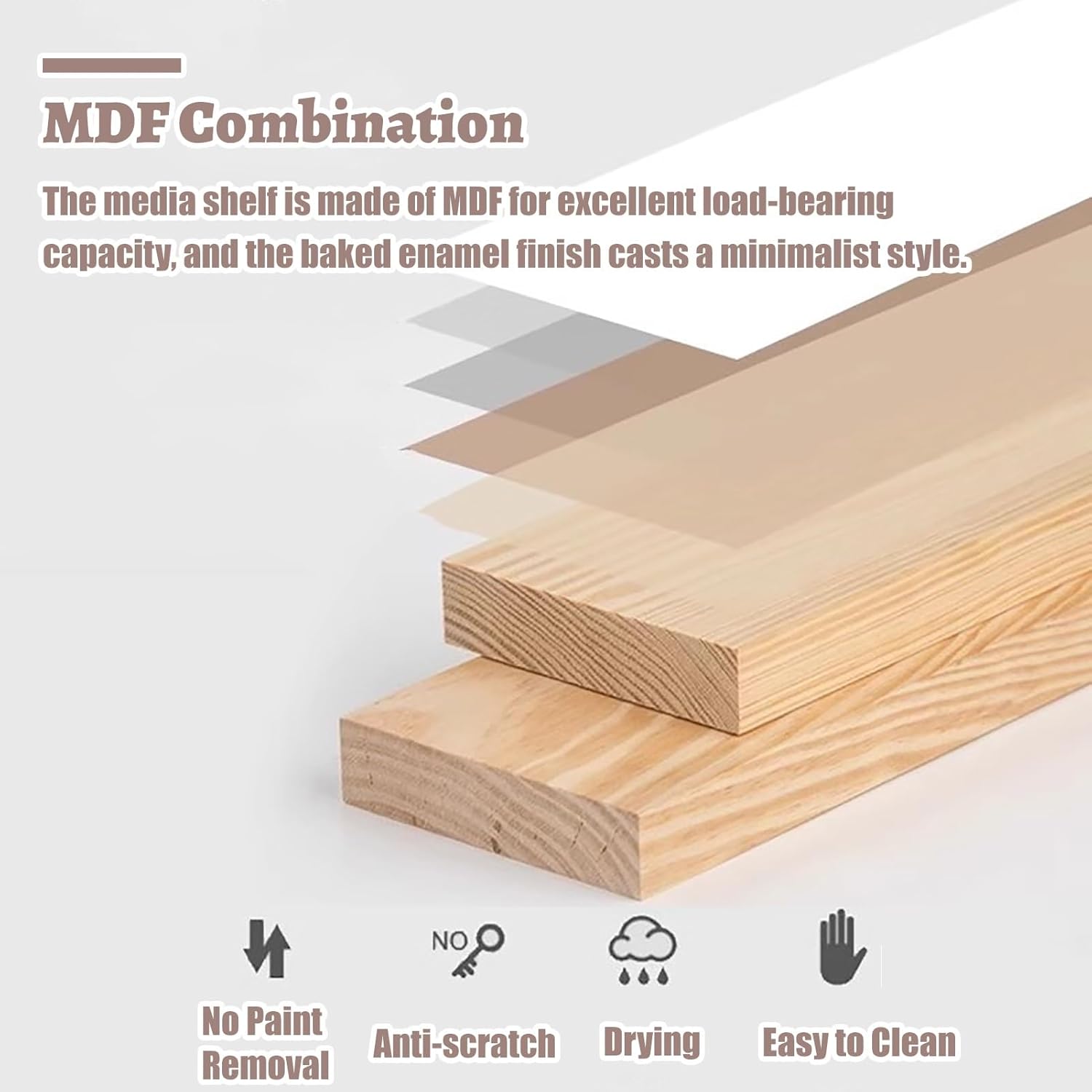 UYCVT Low Profile Audio-Video Shelving Unit - 3-Tier Media Storage Cabinet for Stereo DVD and Component Organization - Stylish & Space-Saving Entertainment Center Furniture-White-Small