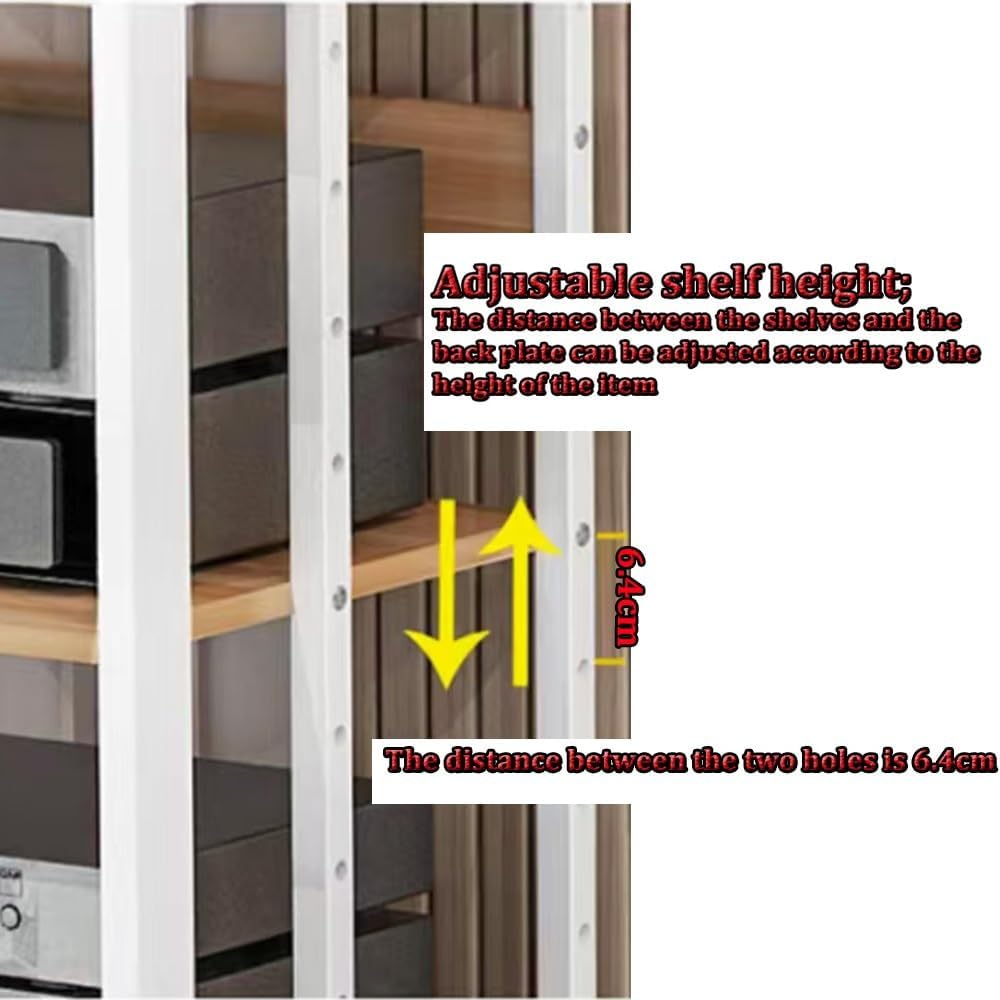 Heavy-Duty 5-Tier AV Media Cabinet on Wheels - Adjustable HiFi Audio Rack