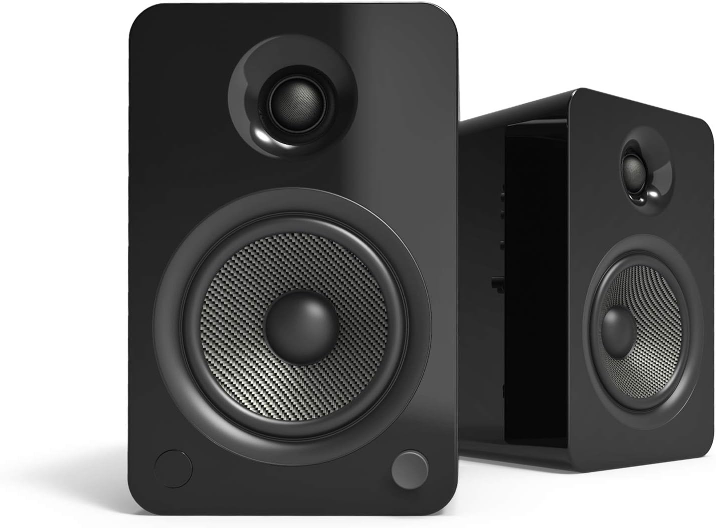 Kanto YU6GB Powered Bookshelf Speakers with Bluetooth and Phono Preamp | Pair | Gloss Black